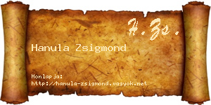 Hanula Zsigmond névjegykártya